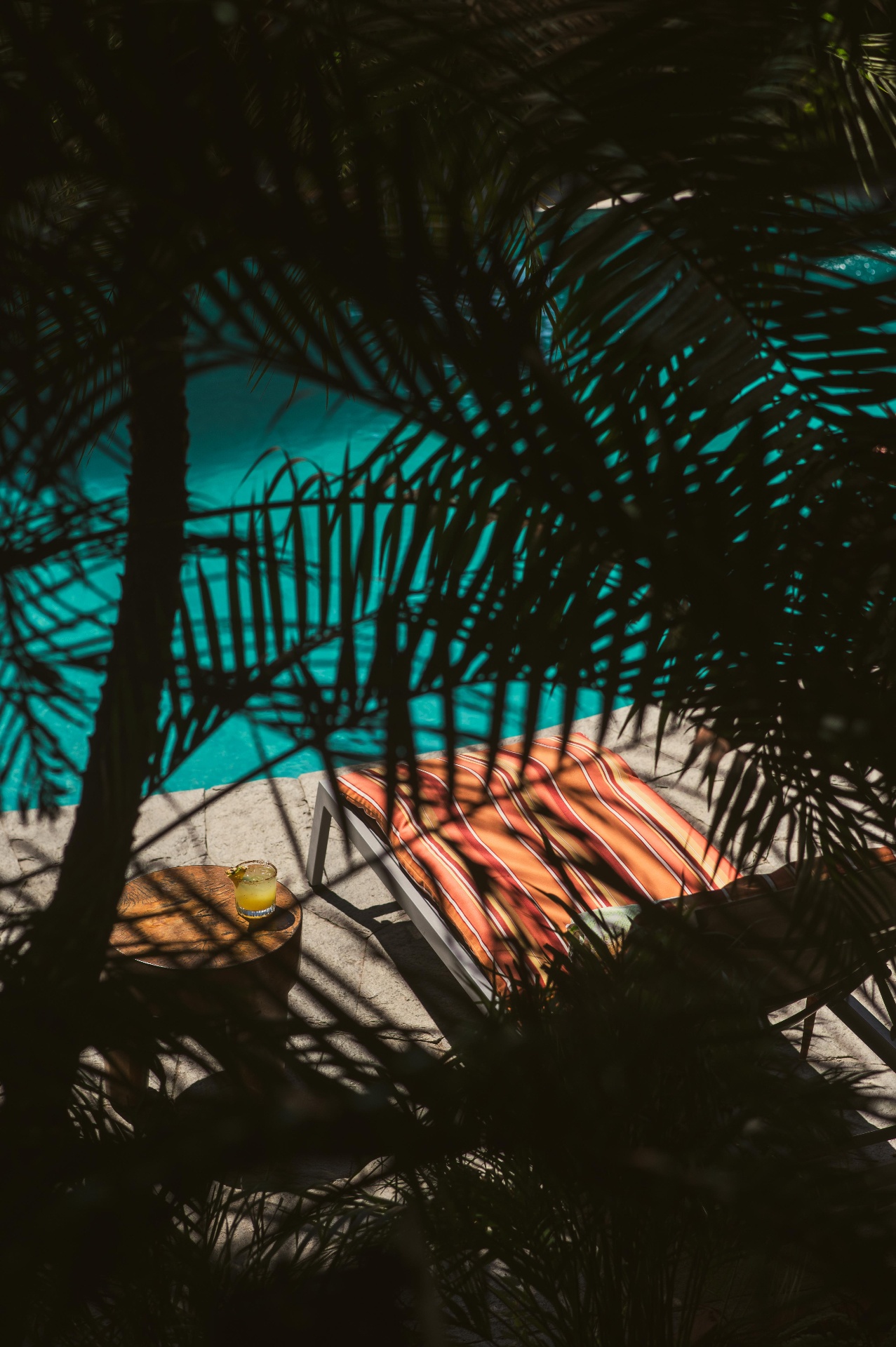 Shaded poolside